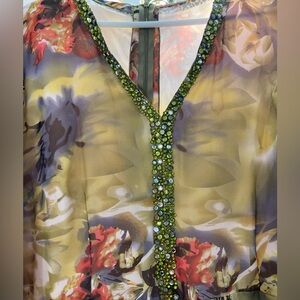 Custom tailored hand-made 100% silk dress ~size14